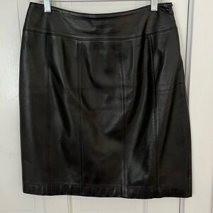 Kate Hill 100% Leather Skirt Size 10 Minimalist Contemporary 90’s Butter Soft